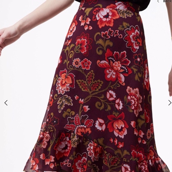 LOFT Floral Ruffle Skirt - Picture 3 of 4
